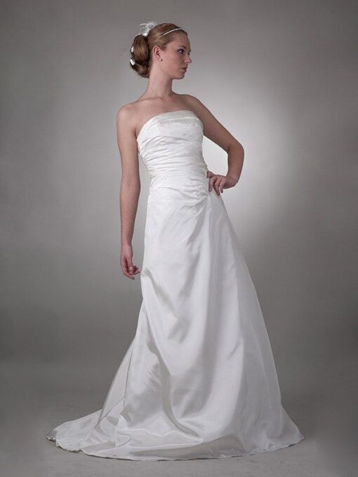 Brautkleider Schlicht Elfenbein Taft Modell Melitta