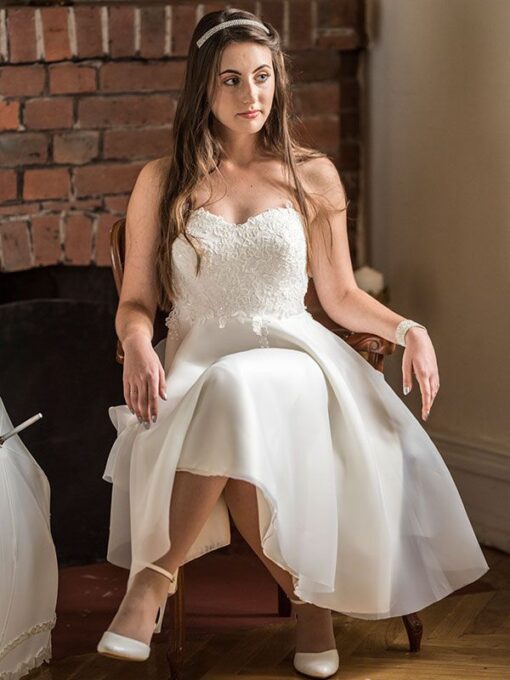 Standesamtkleid Kurz Organza A-Linie  Modell Adèle