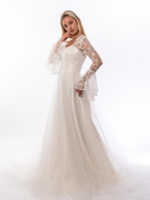 Standesamtkleid lang, Tüll, Trompetenstil Modell Paola