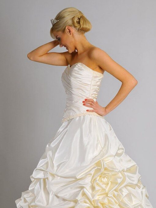 Brautkleider A-Linie Taft mit Perlen bestickt Modell Ria - Image 3